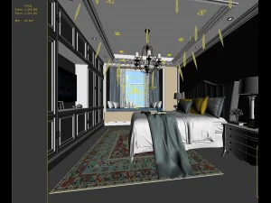 stylish bedroom complete 157 3D Model