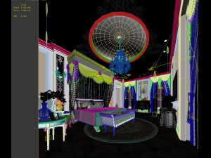 stylish bedroom complete 158 Model 3D