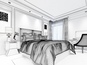 stylish bedroom complete 159 Modello 3D