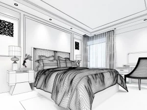 stylish bedroom complete 159 3D Model