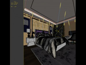 stylish bedroom complete 159 Modello 3D