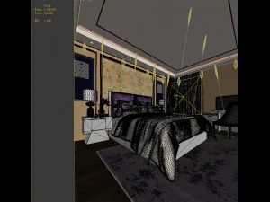 stylish bedroom complete 159 3D Model
