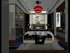 stylish bedroom complete 160 3D Model