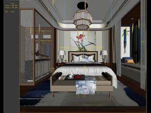 stylish bedroom complete 160 3D 模型