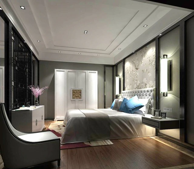 stylish bedroom complete 161 3D Model .c4d .max .obj .3ds .fbx .stl .blend