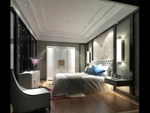 stylish bedroom complete 161 3D Model