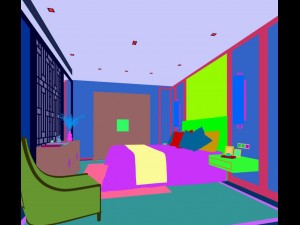 stylish bedroom complete 161 3D Model