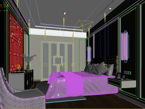 stylish bedroom complete 161 3D Model