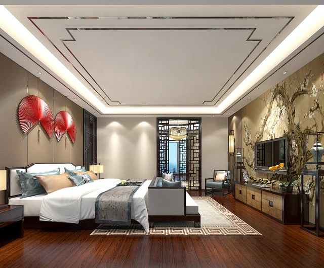 stylish bedroom complete 163 3D Model .c4d .max .obj .3ds .fbx .stl .blend 
