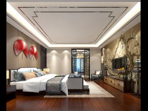 stylish bedroom complete 163 3D Model