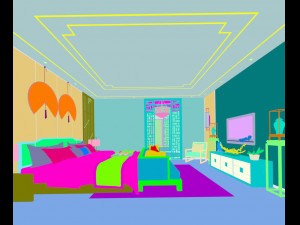 stylish bedroom complete 163 3D Model
