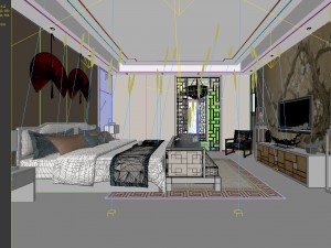 stylish bedroom complete 163 3D Model