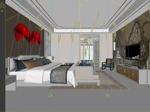 stylish bedroom complete 163 3D Model