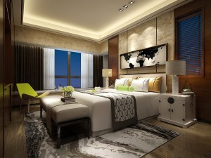 stylish bedroom complete 164 Model 3D