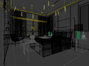 stylish bedroom complete 164 3D Model