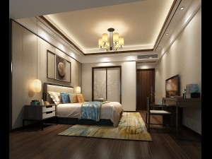stylish bedroom complete 165 3D Model