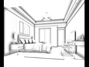 stylish bedroom complete 165 3Dモデル