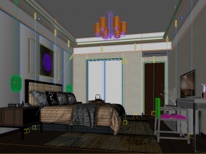 stylish bedroom complete 165 3Dモデル
