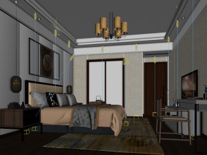 stylish bedroom complete 165 3Dモデル