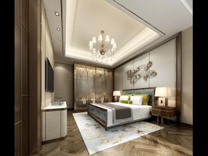 stylish bedroom complete 166 3D Model