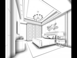 stylish bedroom complete 166 3D 模型