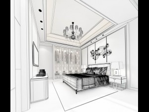 stylish bedroom complete 166 3D 模型