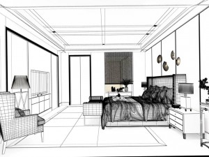 stylish bedroom complete 167 3D Model