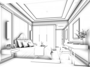 stylish bedroom complete 168 3D Model