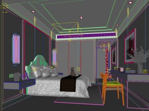 stylish bedroom complete 168 3D Model