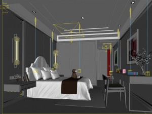 stylish bedroom complete 168 3D Model