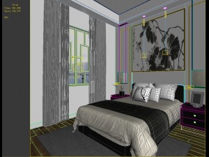 stylish bedroom complete 169 3D मॉडल