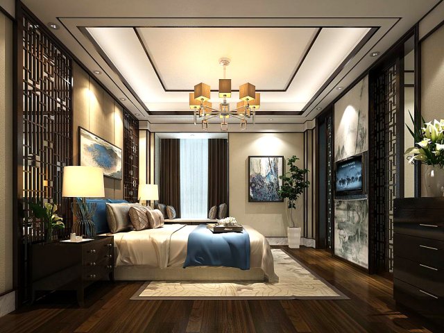 stylish bedroom complete 170 3D 모델 .c4d .max .obj .3ds .fbx .stl .blend 