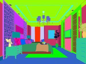 stylish bedroom complete 170 3D Model