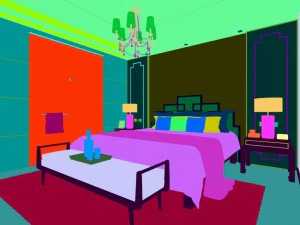 stylish bedroom complete 171 3D Model