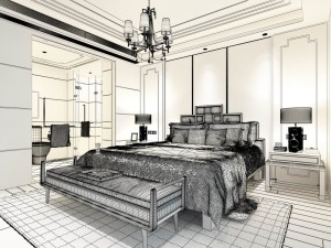 stylish bedroom complete 171 3D मॉडल