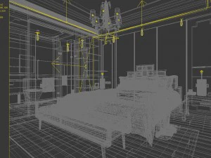 stylish bedroom complete 171 3D Model