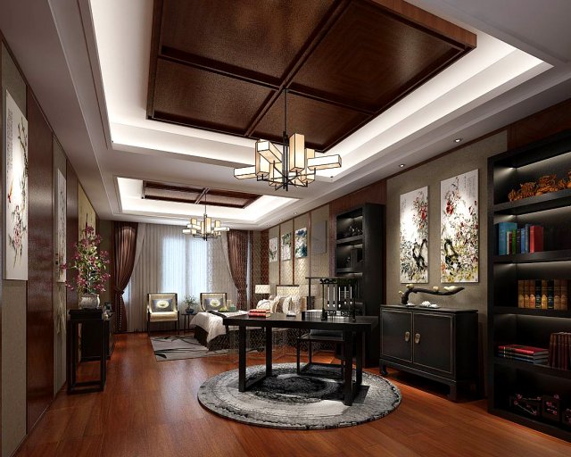 stylish bedroom complete 172 3D Model .c4d .max .obj .3ds .fbx .stl .blend 