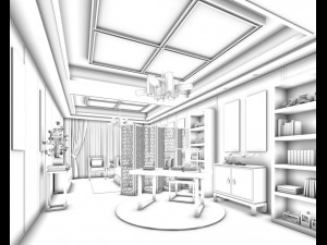 stylish bedroom complete 172 3D Model