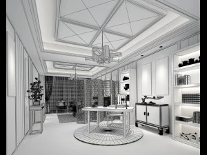 stylish bedroom complete 172 3D Model