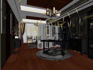 stylish bedroom complete 172 3D Model