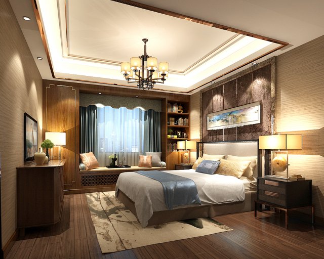 stylish bedroom complete 173 3D मॉडल .c4d .max .obj .3ds .fbx .stl .blend 