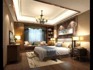 stilvolles Schlafzimmer komplett 173 3D Modell