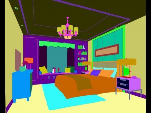 stylish bedroom complete 173 3D मॉडल