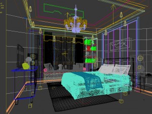 stylish bedroom complete 173 3D मॉडल