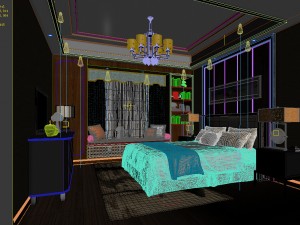 stylish bedroom complete 173 3D मॉडल