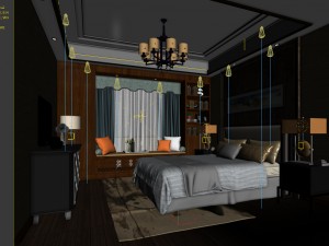stylish bedroom complete 173 3D मॉडल