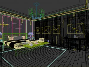 stylish bedroom complete 176 3D Model