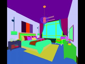 stylish bedroom complete 177 Model 3D
