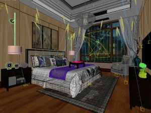 stylish bedroom complete 177 3D Model