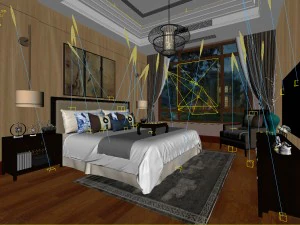stylish bedroom complete 177 3D Model